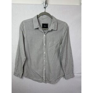 Rails Shirt Top Womens Sz S Black White Striped Button-Up Blouse